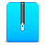 Zipped Cyan Icon 64x64 png